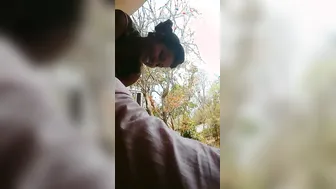 Desi GF Bouncing On Lover Cock Outdoors In Jungle