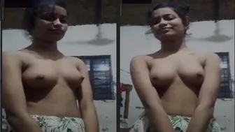 Cute Shy GF Showing Her Boobs During Video Call