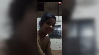 Cute Shy GF Showing Her Boobs During Video Call