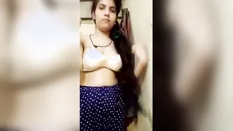 Beautiful GF Stripping Completely Naked For Her Man