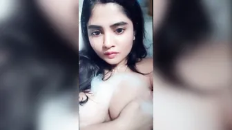 Sexy Girl Flashing Her Perky Tits While Relaxing In The Bathtub