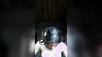 Village Cutie Stripping Naked Teasing Boyfriend On Selfie Cam