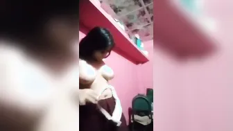 Beautiful GF Spreading Her Tight Pussy On Selfie Camera