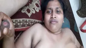 Chubby Indian Wife Giving Slow Handjob Completely Naked At Home
