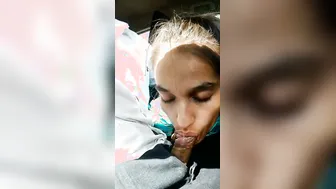 Naughty GF Sucking Cock Inside Moving Car On Highway Ride