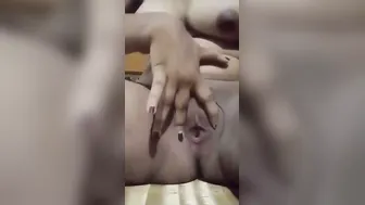 Village Babe Spreading Her Tight Little Pussy Hole Wide Open