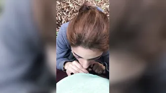 Desi Babe Giving Sloppy Blowjob Outdoors Hidden From Family