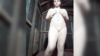 Village Wife Stripping Completely Naked For Camera Session