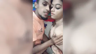 Young Indian Couple Making Love On Selfie Camera At Home