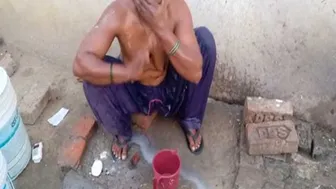 Village Bhabhi Bathing Topless Caught On Hidden Camera