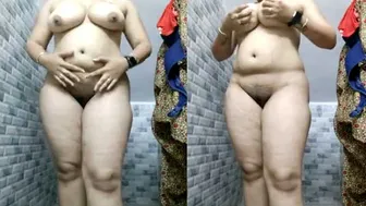 Chubby Village Babe Stripping Naked Showing Everything For Bf