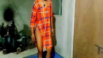 Village Wife Stripping Off Her Clothes Showing Her Tits And Pussy