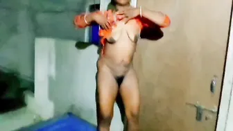 Village Wife Stripping Off Her Clothes Showing Her Tits And Pussy