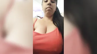 Curvy Desi Girl Stripping And Squeezing Her Huge Melons