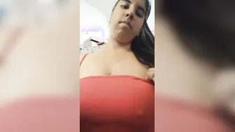 Curvy Desi Girl Stripping And Squeezing Her Huge Melons