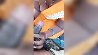 Village Slut Giving Sloppy Blowjob Outside In The Fields