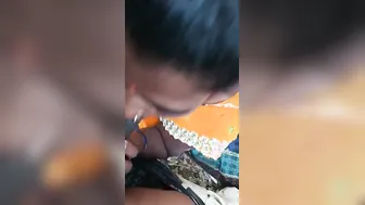 Village Slut Giving Sloppy Blowjob Outside In The Fields