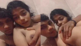 Playing With My GF's Soft Boobs On Video Call