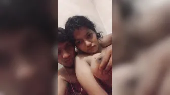 Playing With My GF's Soft Boobs On Video Call