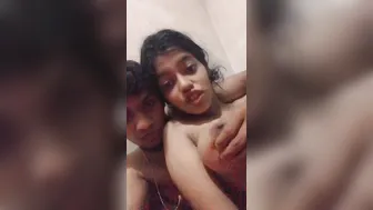 Playing With My GF's Soft Boobs On Video Call