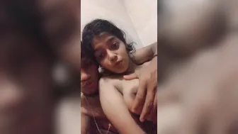 Playing With My GF's Soft Boobs On Video Call