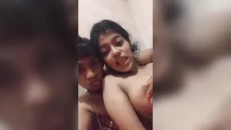 Playing With My GF's Soft Boobs On Video Call