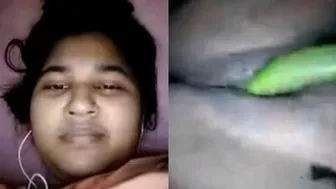 Village Bhabhi Pleasuring Herself With Cucumber In Bedroom