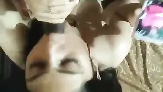 Cumming On GF's Face While Looking At Her Mom's Pics
