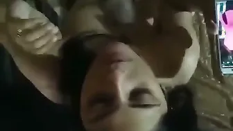 Cumming On GF's Face While Looking At Her Mom's Pics
