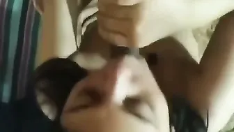 Cumming On GF's Face While Looking At Her Mom's Pics
