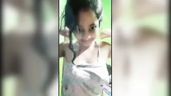 Cute Desi Girl Showing Off Her Big Natural Tits On Camera
