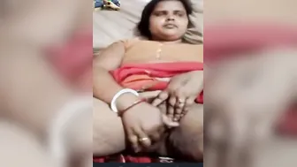 Horny Village Wife Fingering Her Hairy Pussy On Video Call
