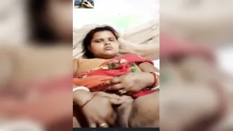 Horny Village Wife Fingering Her Hairy Pussy On Video Call
