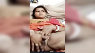 Horny Village Wife Fingering Her Hairy Pussy On Video Call