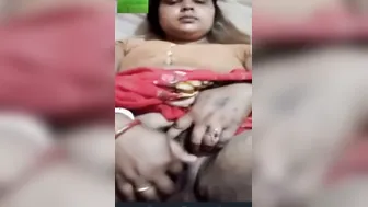 Horny Village Wife Fingering Her Hairy Pussy On Video Call