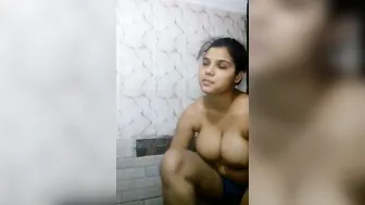 Married Babe Stripping Naked In Bathroom Showing Everything Wet