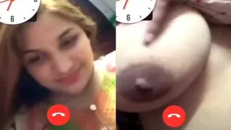 Lonely Wife Flashing Her Heavy Boobs During Late Night Video Call