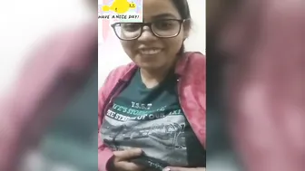 Cute Desi GF Showing Off Her Perfect Tits In Glasses