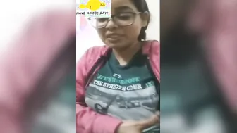 Cute Desi GF Showing Off Her Perfect Tits In Glasses