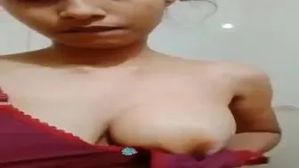 Gorgeous Babe Flashing Her Tits On Selfie Camera For Boyfriend