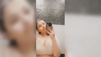 Busty Desi Babe Squeezing And Playing With Her Massive Melons