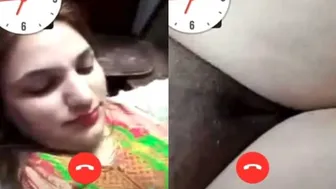 Beautiful Housewife Spreading Pussy Wide On Late Night Video Call