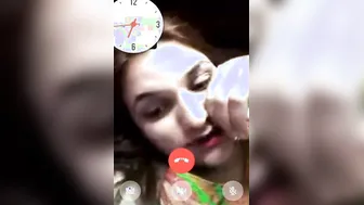 Beautiful Housewife Spreading Pussy Wide On Late Night Video Call