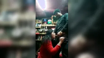 Cheating Wife Fucking The Shopkeeper In His Backroom Secretly