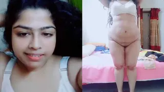 Desi Babe Stripping Naked Revealing Everything For Her Man