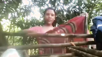 Village Girl Stripping Naked Outdoors After Taking Bath By Well