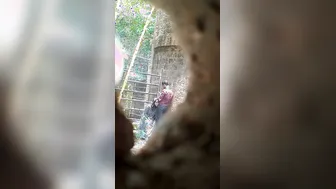 Desperate Indian Slut Caught Sucking Dick Outside On Hidden Cam