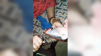 Desi Housewife Stroking His Cock Lying Down On The Cot