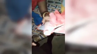 Desi Housewife Stroking His Cock Lying Down On The Cot