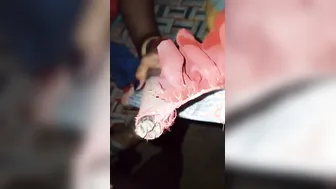 Desi Housewife Stroking His Cock Lying Down On The Cot